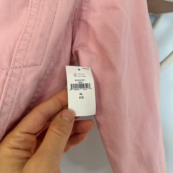 GAP Denim Kids Girls XL Extra Large Youth Pink Jean Jacket Snap NWT - Picture 5 of 6